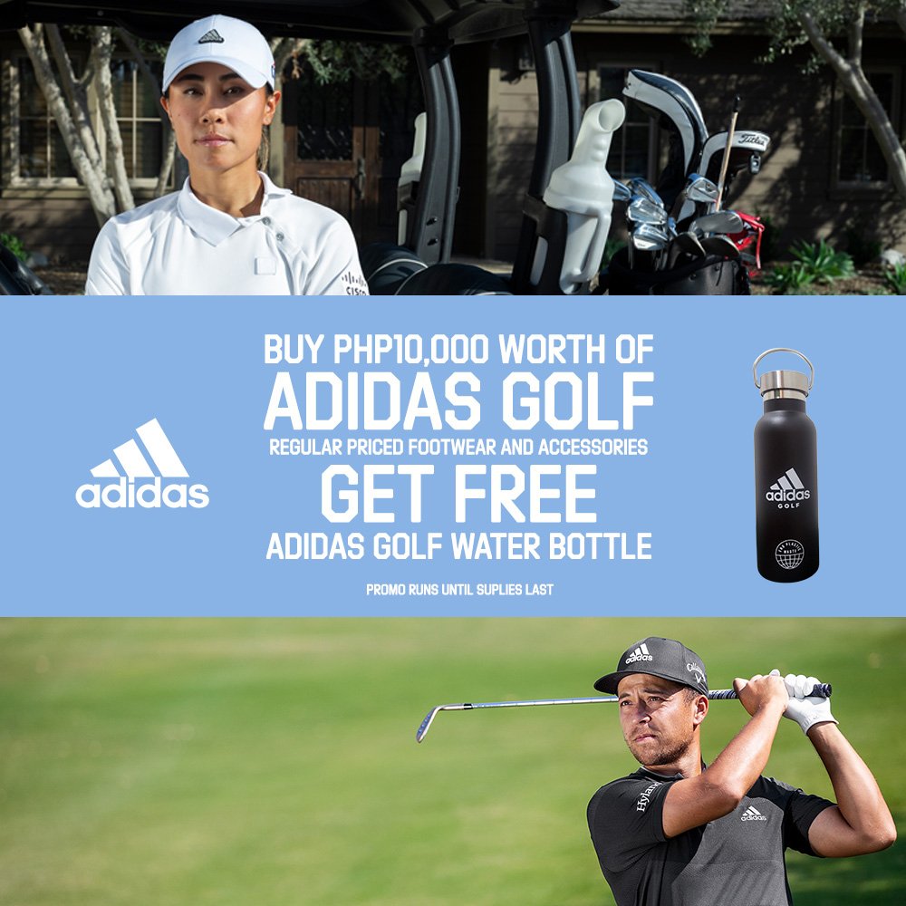 Buy PHP10,000 worth of regular-priced adidas Golf Footwear and Accessories, get an adidas Golf Water Bottle for FREE.